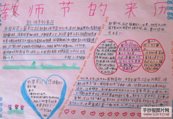 祝:老师们,节日快乐的手抄报