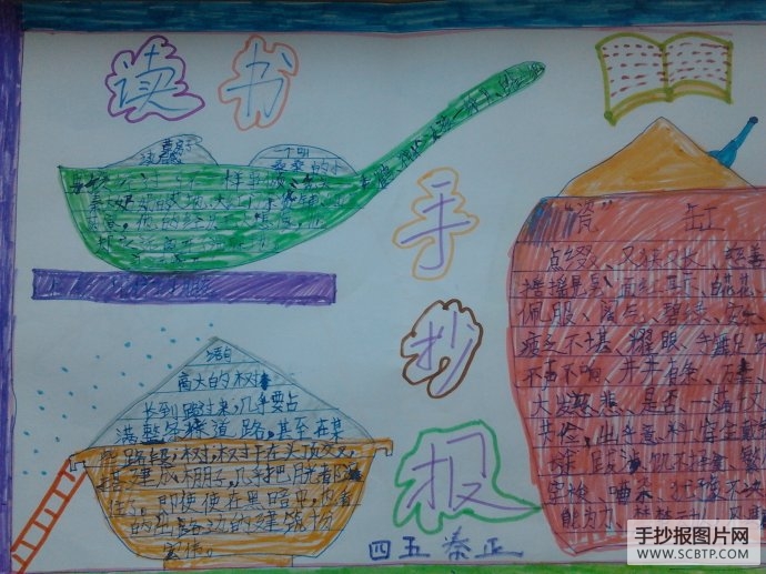 浓浓书香,伴我成长手抄报
