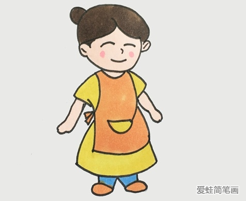 带围裙的妈妈
