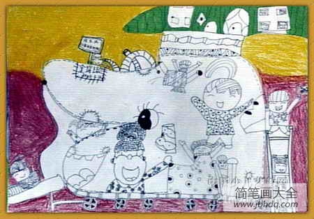 儿童画《娱乐城》