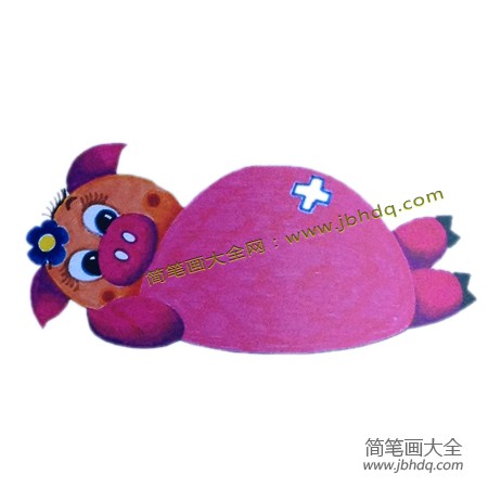 2.为大肚皮加上主人吧，注意小猪的特点有哪些，画出来吧！