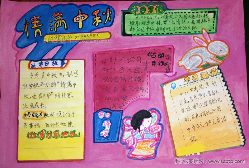 2015小学生中秋手抄报设计图