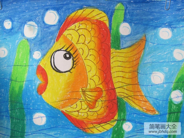 儿童画可爱的黄色小鱼