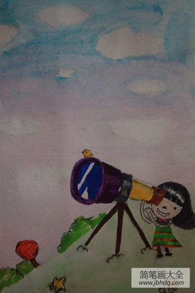 儿童画夏的星空