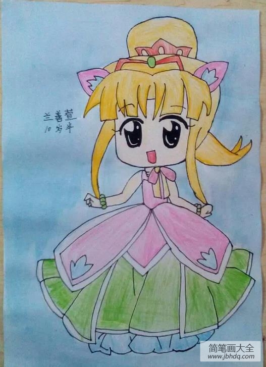 儿童画百变女孩