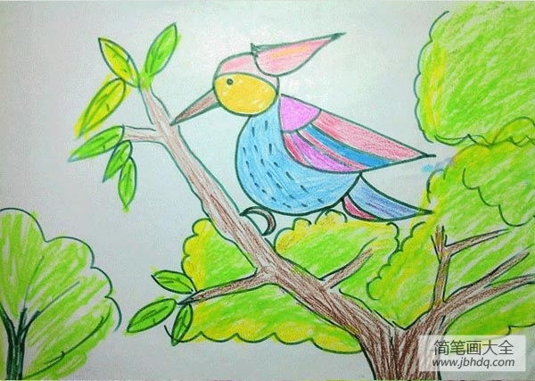 儿童画 啄木鸟医生
