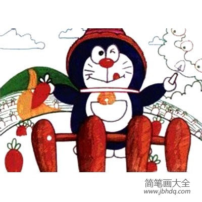 儿童水彩笔绘画教程13 机器猫