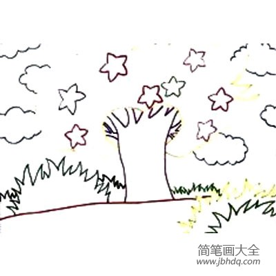 儿童水彩笔绘画教程4 许愿树