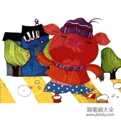 儿童水彩笔绘画教程11 小猪吃西瓜