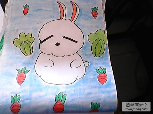 儿童画 可爱的流氓兔
