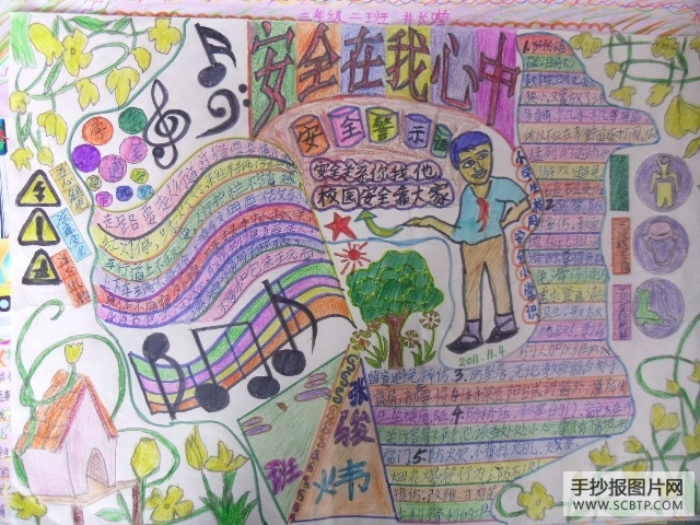安全关系你我他,校园安全靠大家的手抄报
