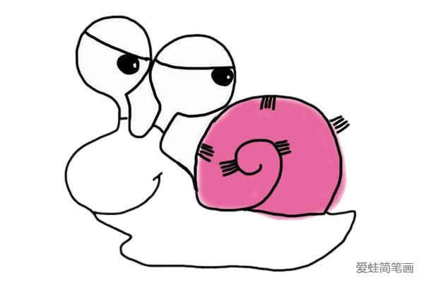 彩色卡通蜗牛简笔画