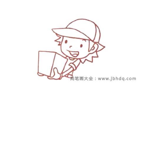2.再画出身体和手臂，还有盒子。