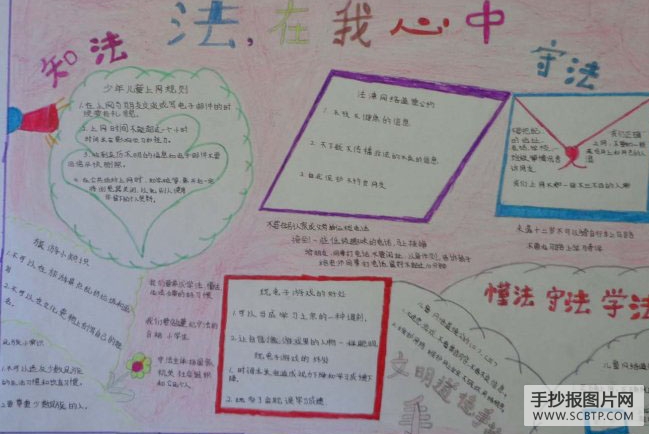人人守法,法在心中的手抄报