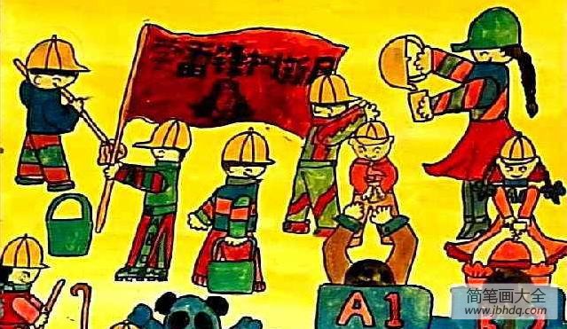学雷锋做好事儿童画-雷锋在我心中