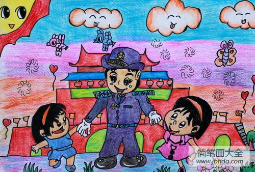 快乐的国庆节,庆祝国庆节有关的儿童画作品分享
