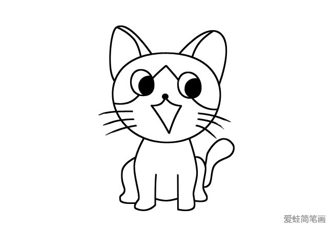 超萌的小猫咪简笔画1