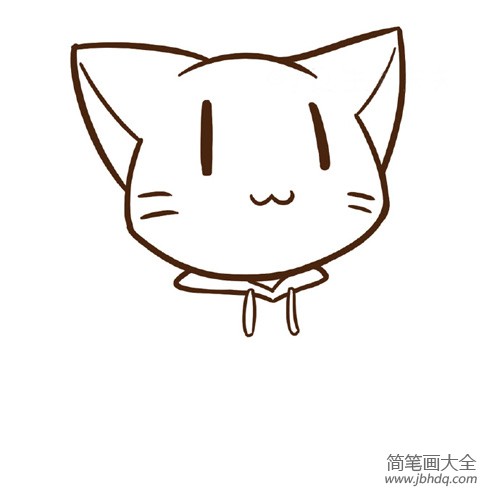 穿卫衣的小猫简笔画