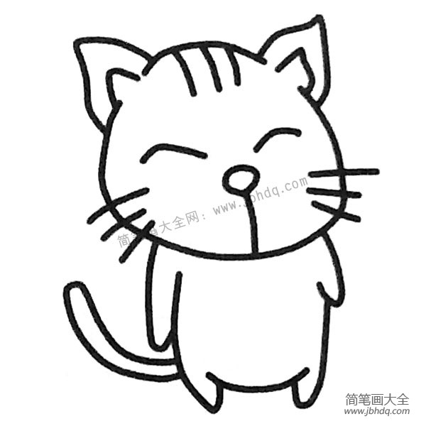 开心的小猫简笔画图片