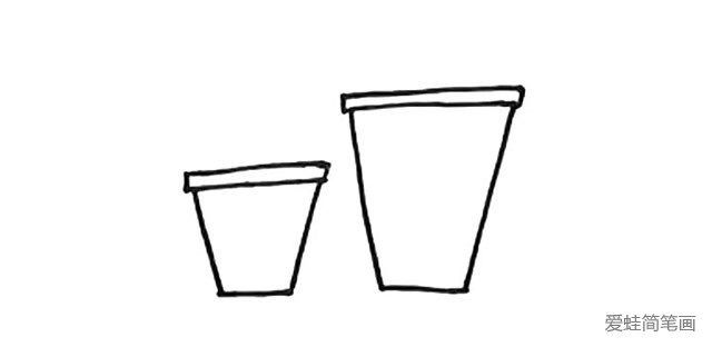 两盆可爱的小花简笔画