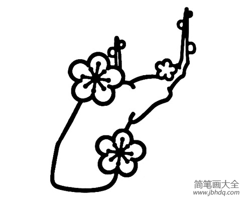 梅花简笔画画法