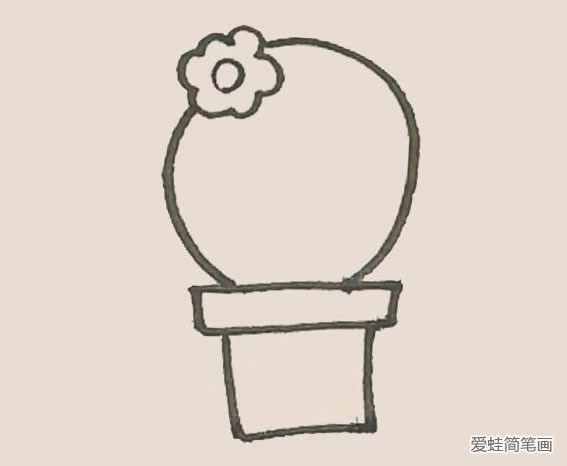 仙人球花简笔画