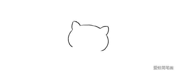 1.画小猫的头部轮廓。