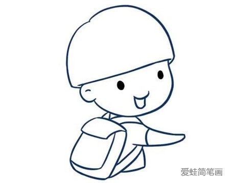 背书包的小男孩简笔画