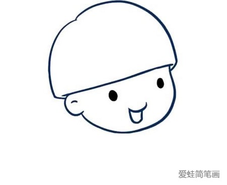 背书包的小男孩简笔画