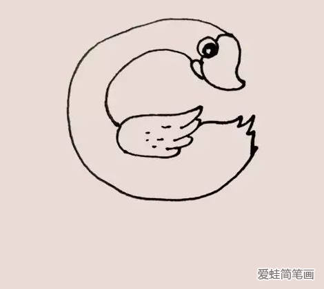 倒影鹅简笔画