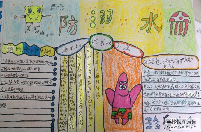 关于防溺水,安全第一的手抄报