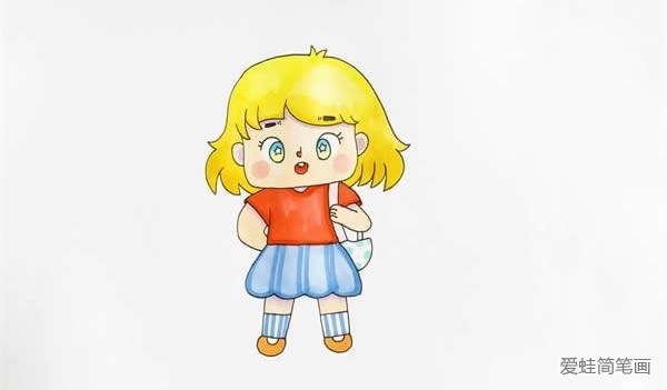 卡通小女孩怎么画简笔画