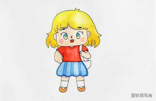 卡通小女孩怎么画简笔画