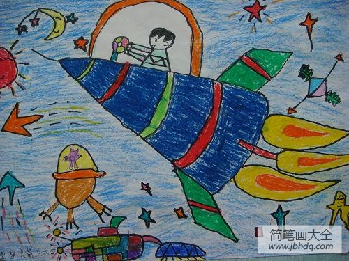 坐上火箭飞上高空