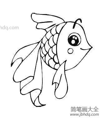 可爱的小金鱼简笔画图片