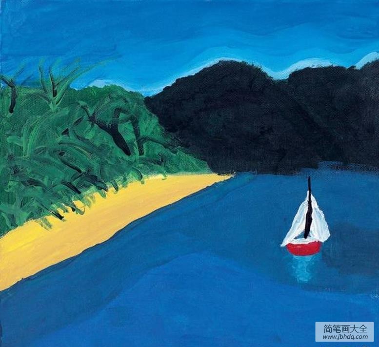 国外儿童画获奖作品-海湾上的船