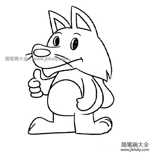 可爱的小狼简笔画图片