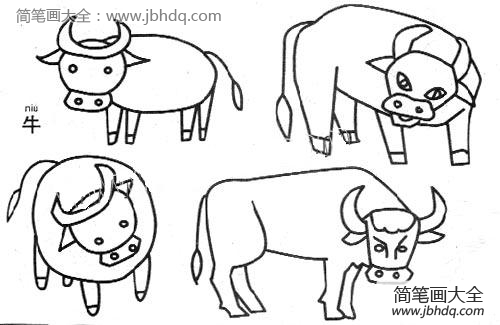 牛简笔画图片