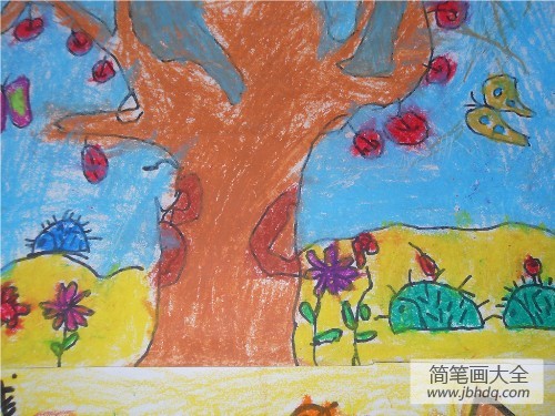 秋天儿童画图片-秋叶似翩翩起舞的蝴蝶