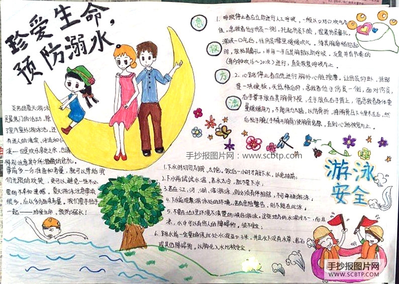 “爱生命，防溺水”主题的手抄报