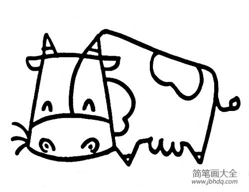 儿童动物简笔画奶牛的画法