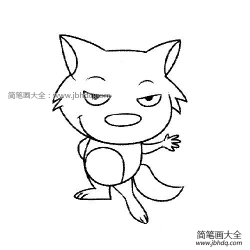 可爱的小狼简笔画图片