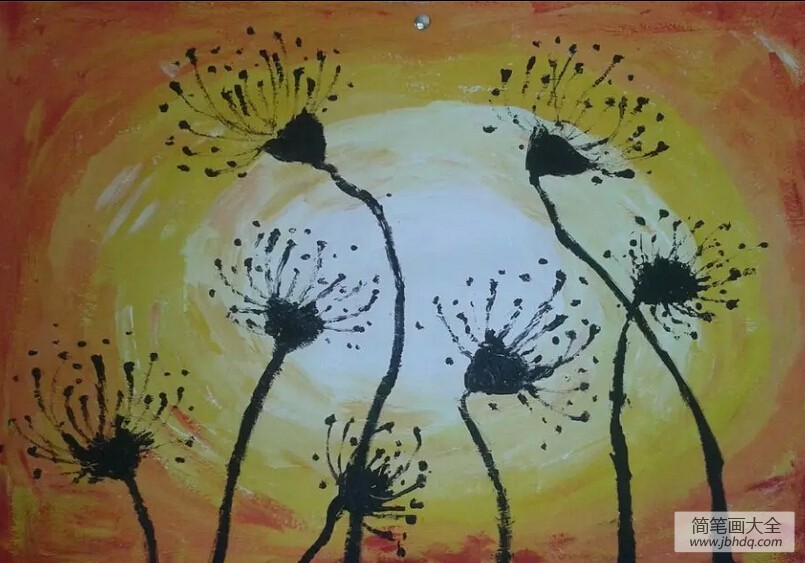 月光下的景色,中秋节主题儿童画作品分享