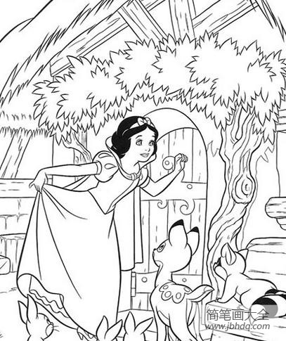 白雪公主和王子简笔画 白雪公主图片简笔画