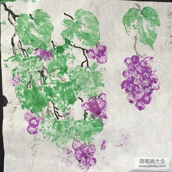 儿童趣味国画葡萄-葡萄成熟了