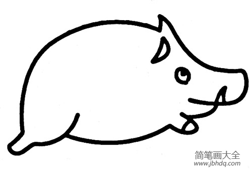 儿童动物简笔画野猪的画法