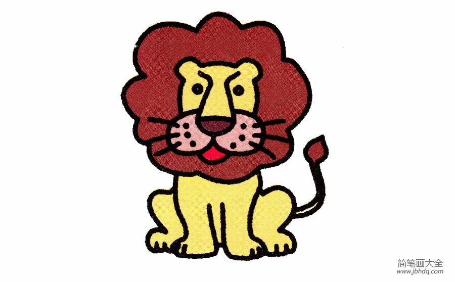 简笔画狮子的画法