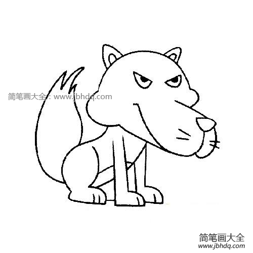 可爱的小狼简笔画图片