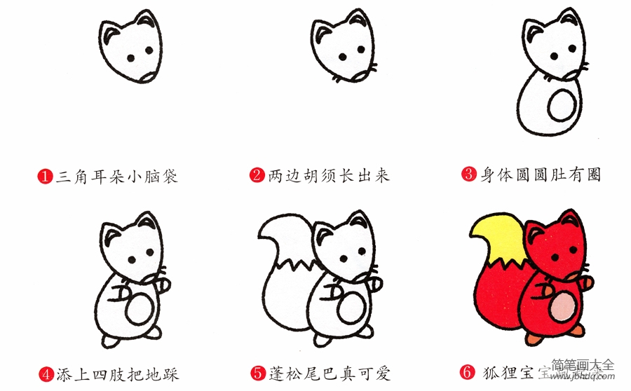 狐狸简笔画画法