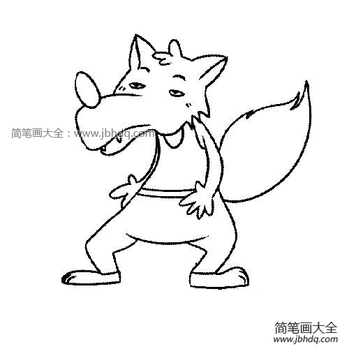 可爱的小狼简笔画图片
